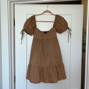 Olivaceous Dress in Camel